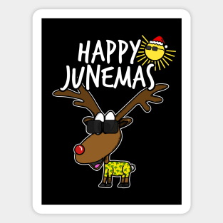 Happy Junemas Christmas June 2021 Summer Rudolf Funny Magnet